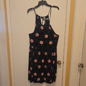 SO Black and Pink Floral Halter Sundress.